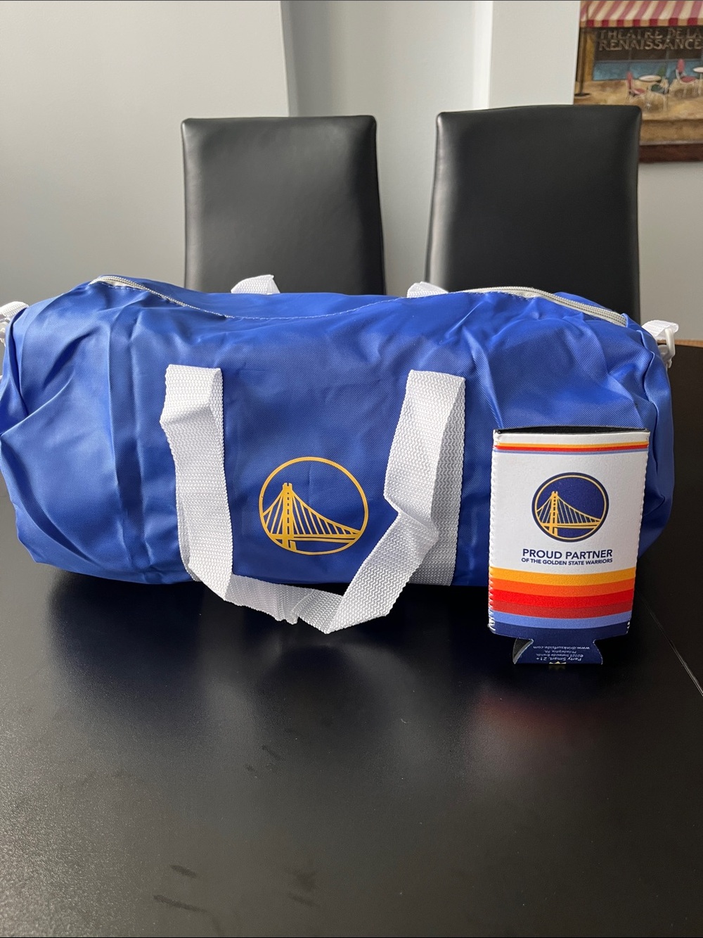 Golden State Warriors Duffle Bag Giveaway and Can sleeve, NWT